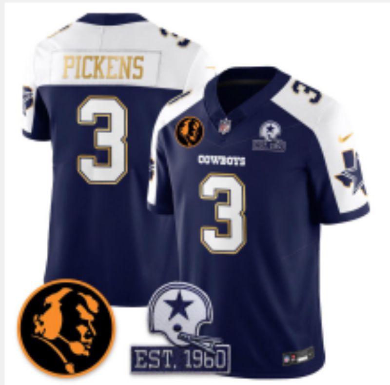 Men 2026 Dallas Cowboys #3 Pickens Blue 6th generations Nike Limited NFL Jersey style 01->dallas cowboys->NFL Jersey